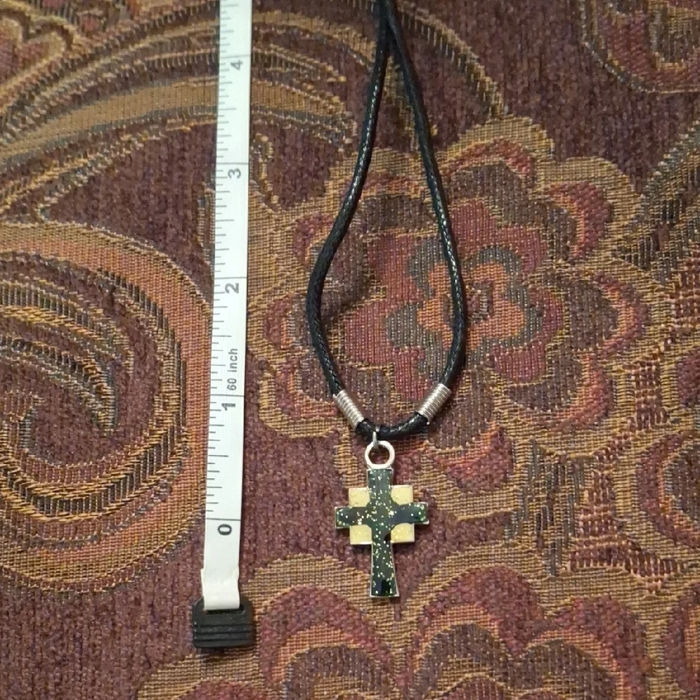 Elegant Black and Gold Cross Necklace